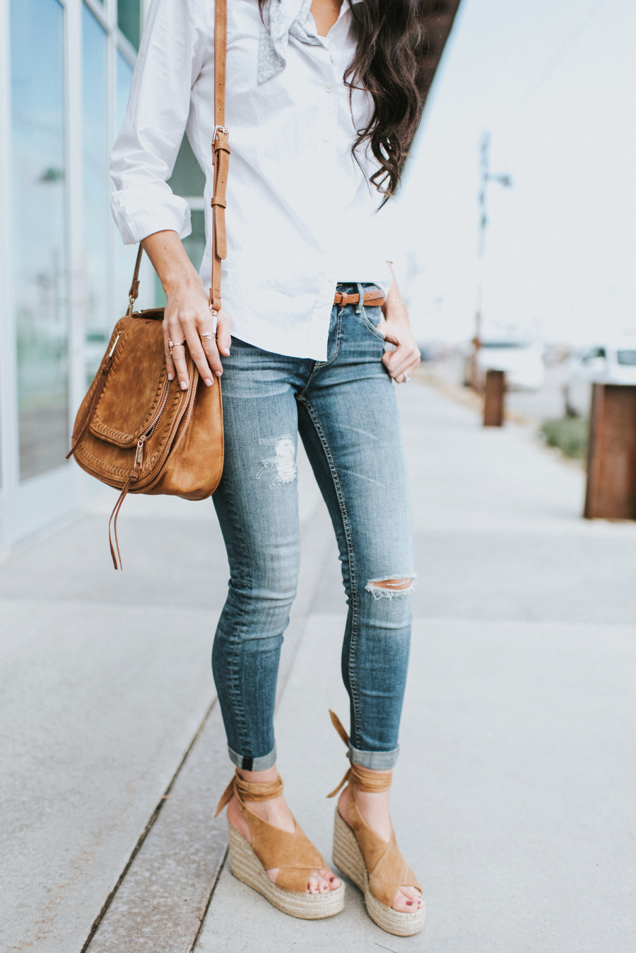 Neck Scarf and White Blouse – Brittany Maddux