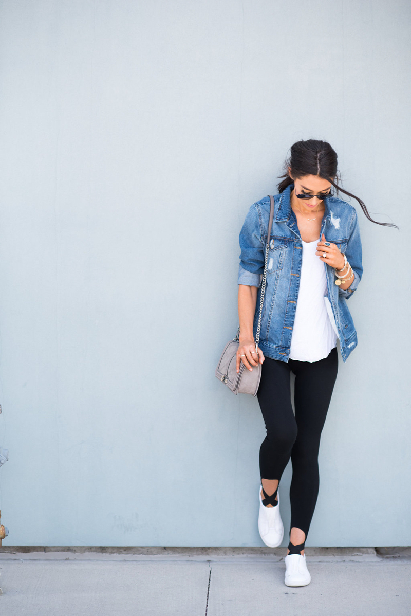 Denim jacket hotsell with leggings