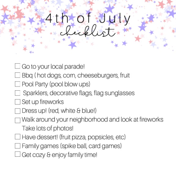 Fun 4th of July Bucket List! 